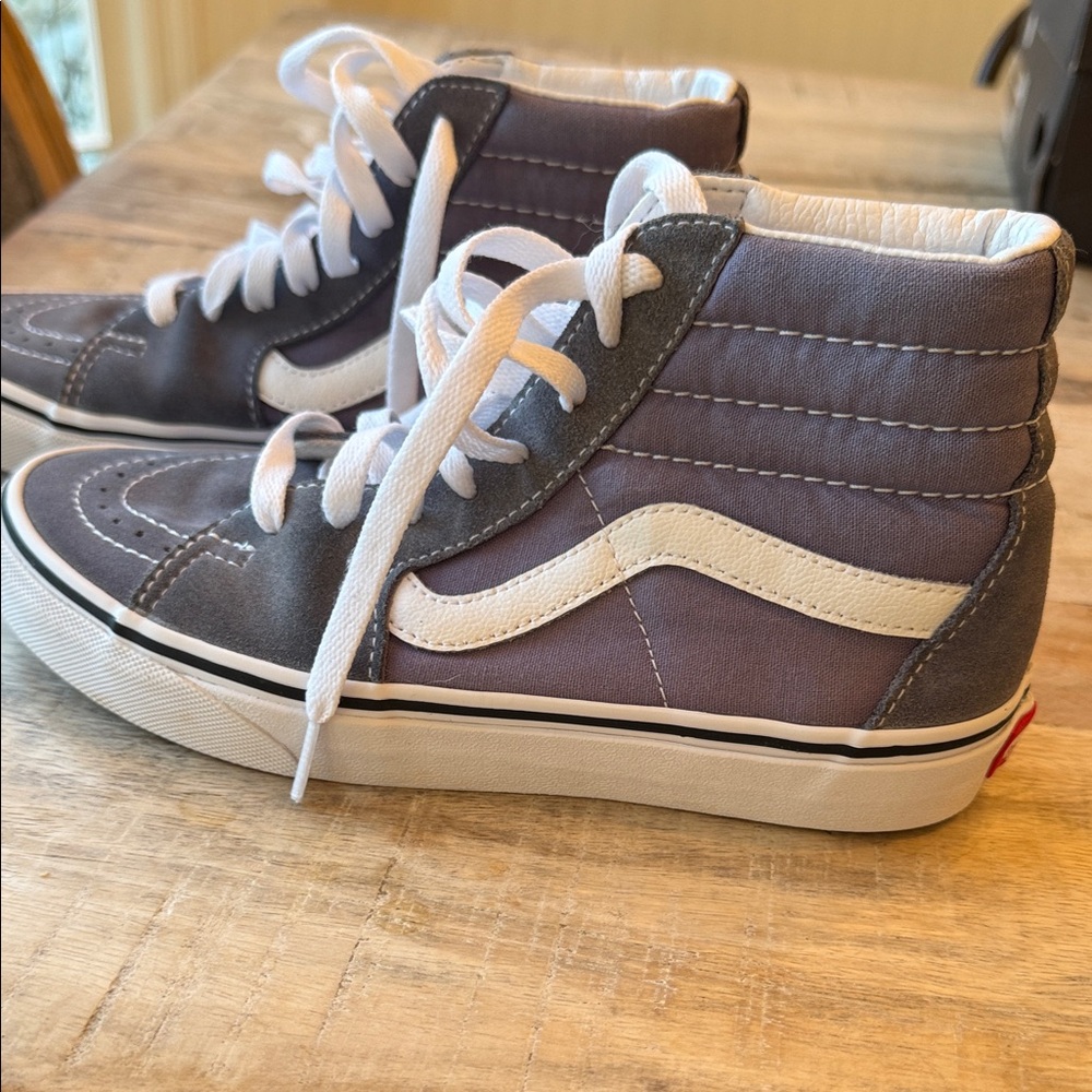 Vans High Top Sneakers Gray and White
